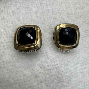 David Yurman onyx and gold earrings